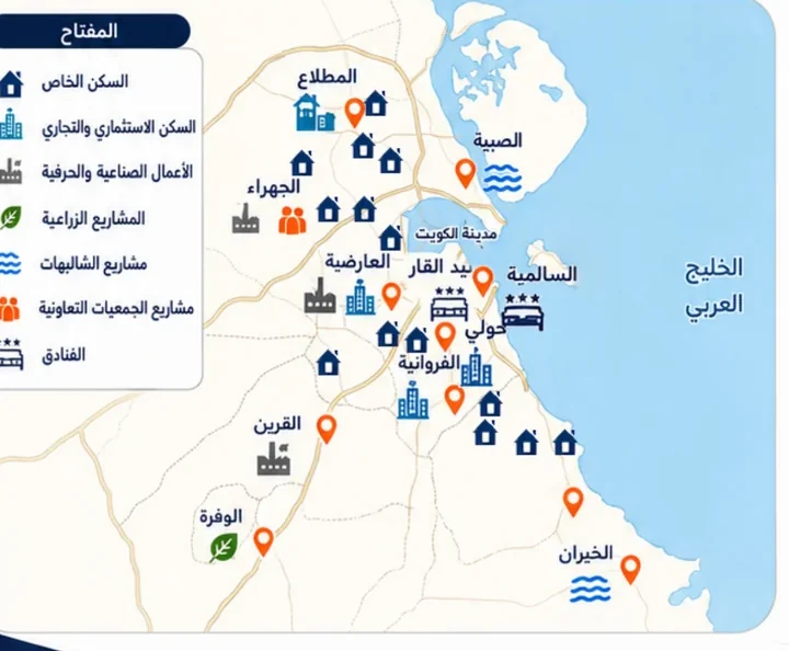 خريطة انتشار أعمال SAC في الكويت